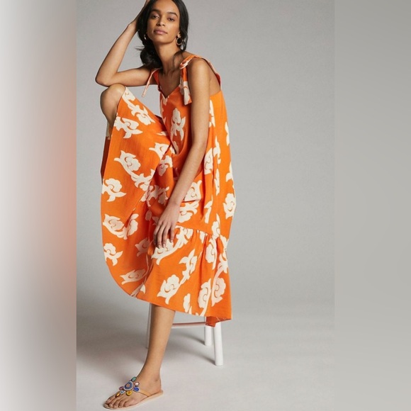 👗EXQUISE Anthropologie Phoebe Flounced Maxi Dress 👗 - Picture 2 of 8